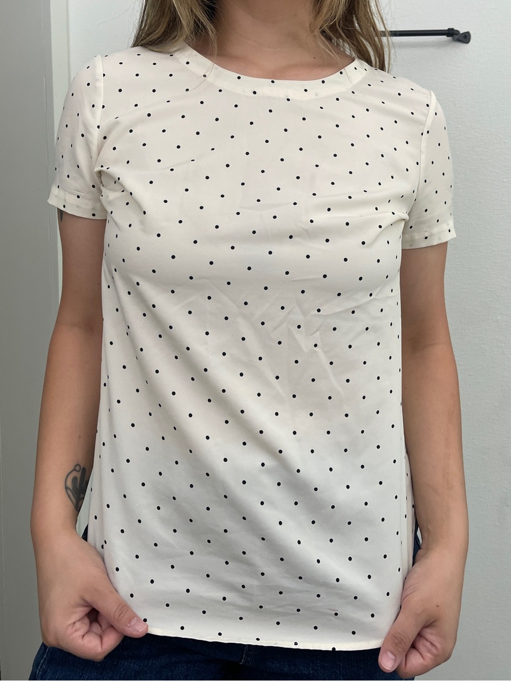 Adorable Polka Dot Blouse - Cream